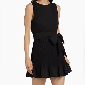 NWT MILLY carreen pleated mini dress in black size 6 lbd